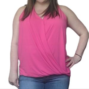Faux wrap halter in *bright pink!*